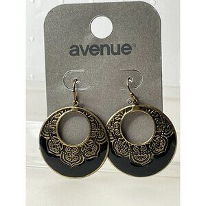 Big Dangling Hoop Pierced Earrings by Avenue On Original Card